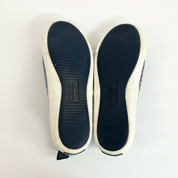 Sherry Slip On Blue White Geometric Print Elastic Stretch Women’s Shoes Size 7 - Picture 9 of 13